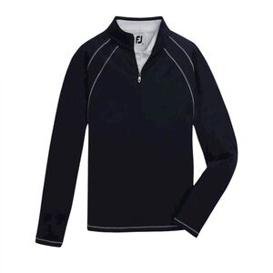 FOOTJOY FJ Women’s Jersey Knit Black Classic Quarter Zip Lightweight Golf Jacket